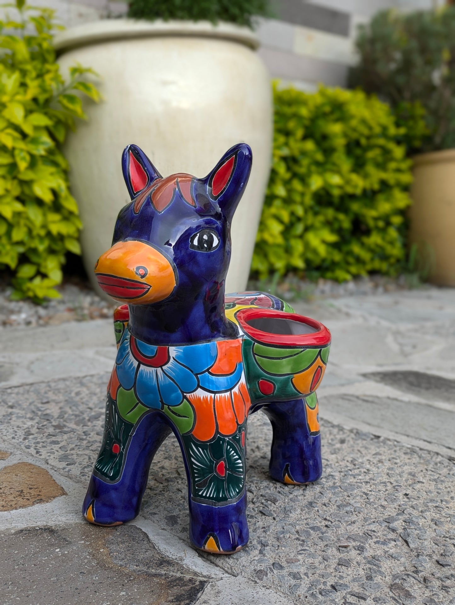 Case of 2 Talavera Donkey Planter