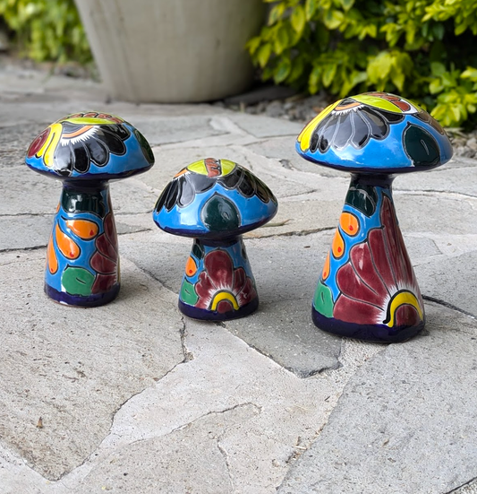 Set of 3 Talavera Mushrooms