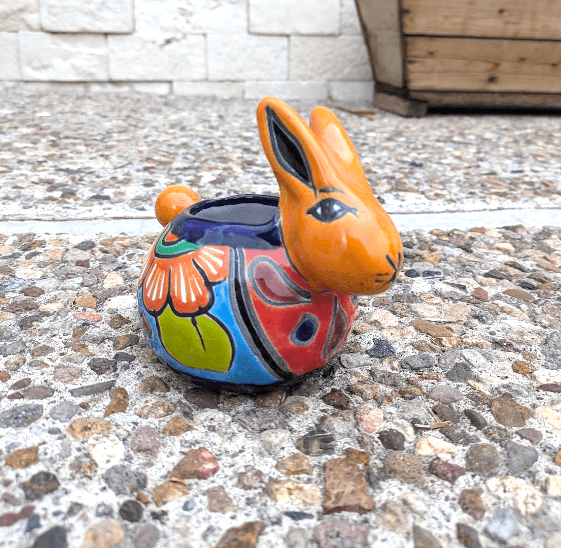 Case of 8 Talavera mini rabbit pot